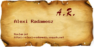 Alexi Radamesz névjegykártya